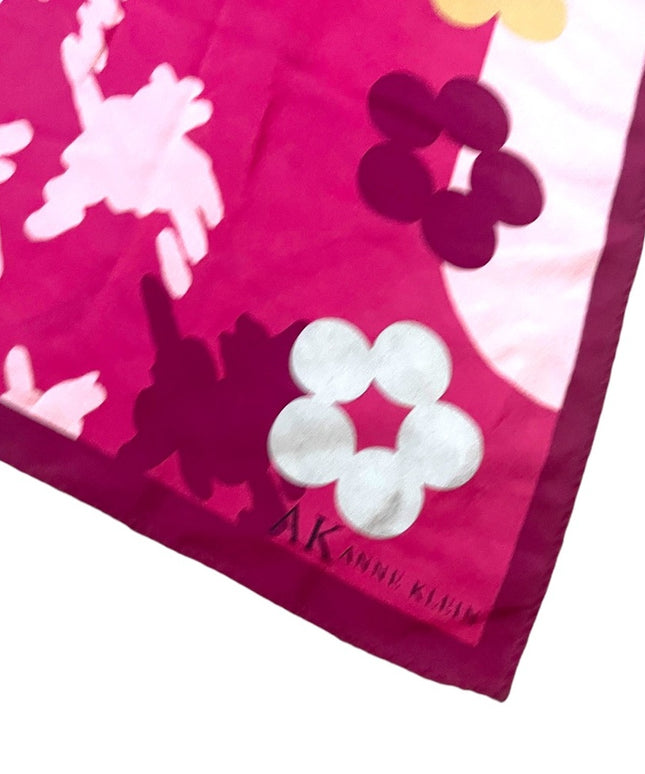 Anne Klein printed pink purple flower 🌸 silk scarf