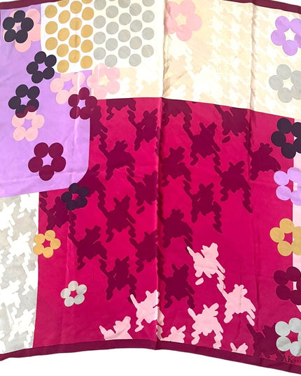 Anne Klein printed pink purple flower 🌸 silk scarf