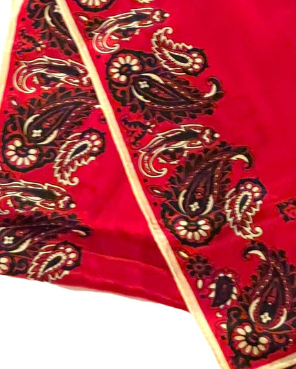Vintage Anne Klein Red silk PAISLEY signature scarf