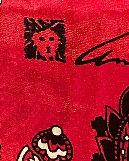 Vintage Anne Klein Red silk PAISLEY signature scarf