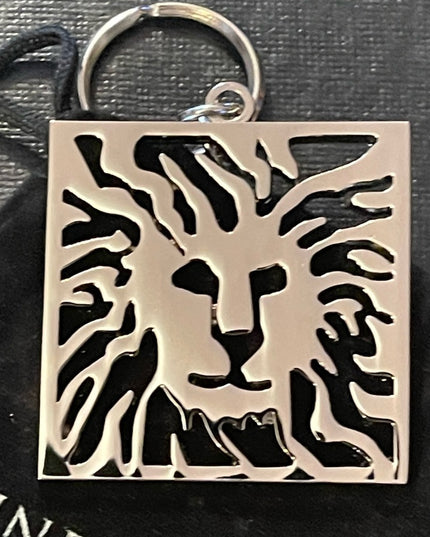 Anne Klein Lion Keychain with pouch silver tone