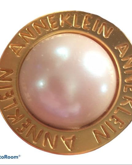 Vintage Faux pearl Anne Klein Scarf clip chunky