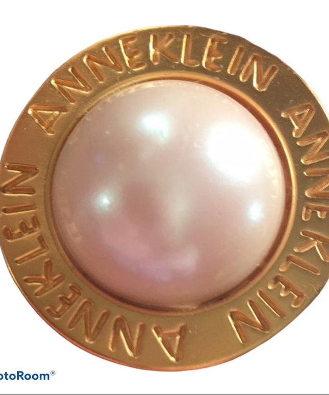 Vintage Faux pearl Anne Klein Scarf clip chunky
