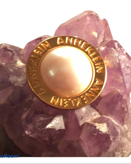 Vintage Faux pearl Anne Klein Scarf clip chunky