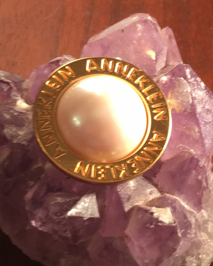 Vintage Faux pearl Anne Klein Scarf clip chunky