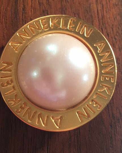 Vintage Faux pearl Anne Klein Scarf clip chunky
