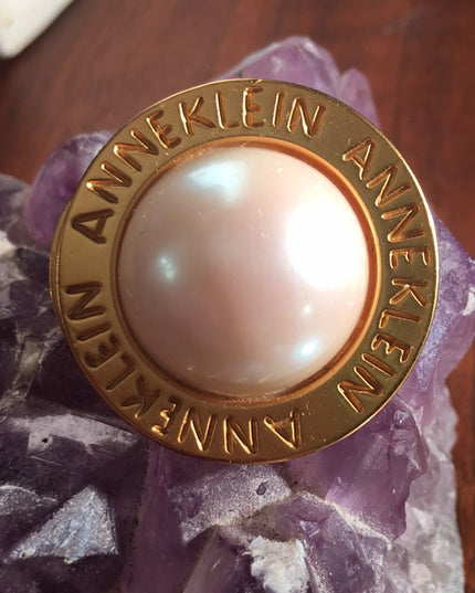 Vintage Faux pearl Anne Klein Scarf clip chunky