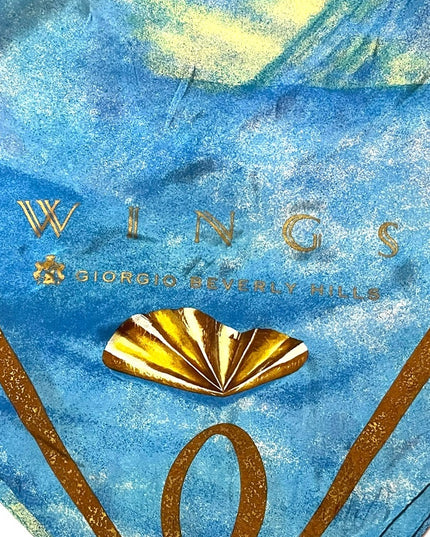 Vintage Georgio Beverly Hills C1994 Wings perfume Silk scarf blue