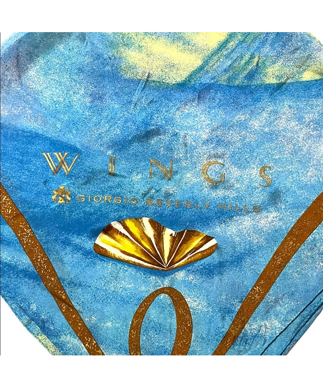 Vintage Georgio Beverly Hills C1994 Wings perfume Silk scarf blue