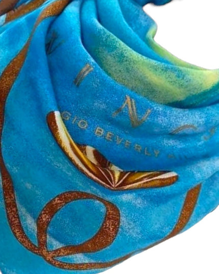 Vintage Georgio Beverly Hills C1994 Wings perfume Silk scarf blue