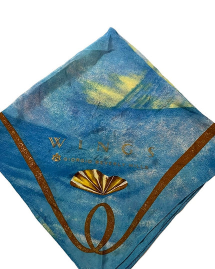 Vintage Georgio Beverly Hills C1994 Wings perfume Silk scarf blue