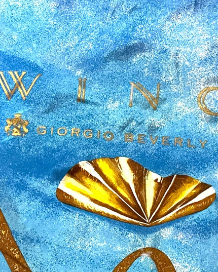 Vintage Georgio Beverly Hills C1994 Wings perfume Silk scarf blue