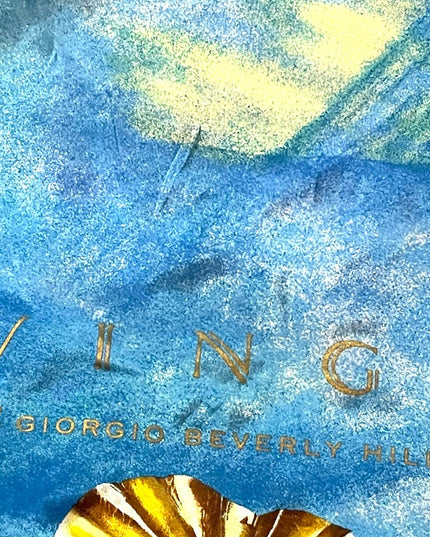 Vintage Georgio Beverly Hills C1994 Wings perfume Silk scarf blue