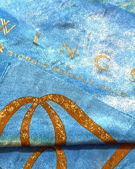 Vintage Georgio Beverly Hills C1994 Wings perfume Silk scarf blue
