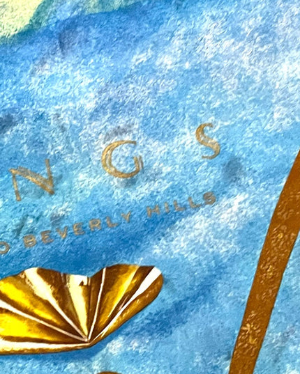Vintage Georgio Beverly Hills C1994 Wings perfume Silk scarf blue