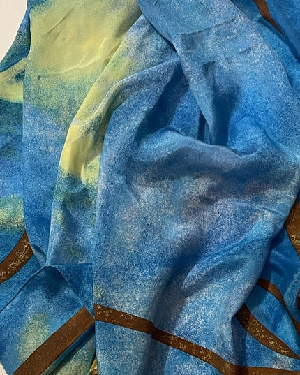 Vintage Georgio Beverly Hills C1994 Wings perfume Silk scarf blue