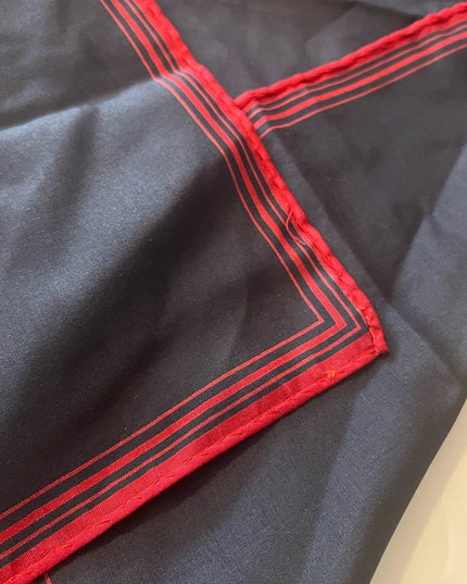 YSL Vintage black red stripe scarf  18x18” Silk