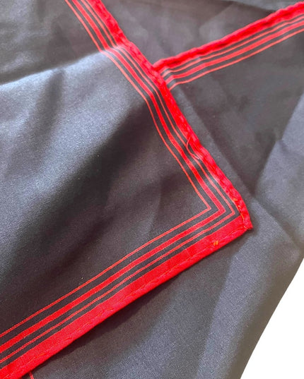 YSL Vintage black red stripe scarf  18x18” Silk