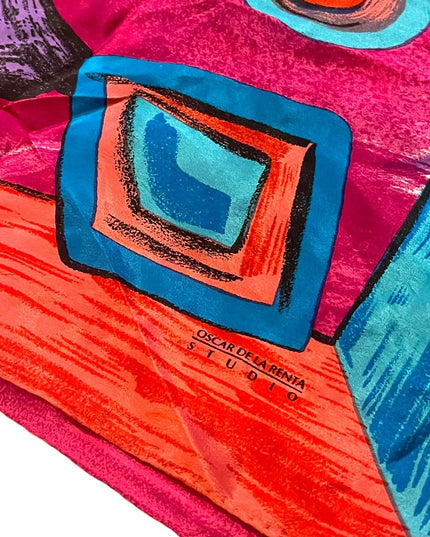 - Oscar De Laurenta Studio SILK Abstract Luxury Scarf