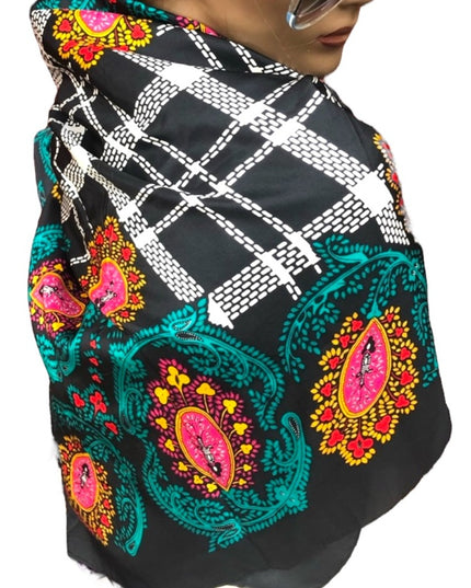 Vintage 1980s Diane Van Furstenberg silk scarf wrap paisely
