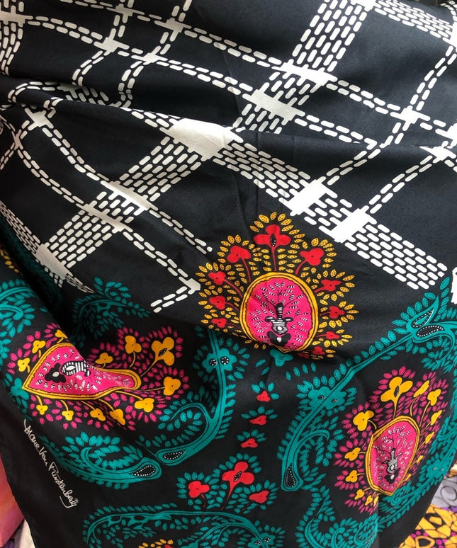 Vintage 1980s Diane Van Furstenberg silk scarf wrap paisely