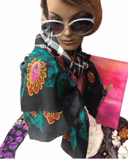 Vintage 1980s Diane Van Furstenberg silk scarf wrap paisely