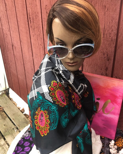 Vintage 1980s Diane Van Furstenberg silk scarf wrap paisely