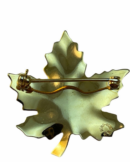 Vintage Boyd Bond Gold plate Sterling Silver 925 maple leaf
