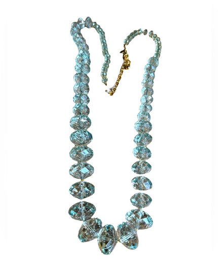 Lovely Joan Rivers blue resin plastic Lg bead necklace statement gold fin…