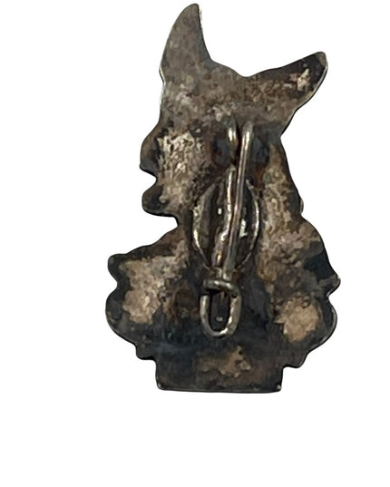 Antique Sterling silver HERDER dog German Sheppard brooch