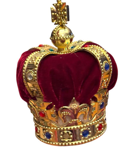 RARE VTG RED VELVET Crown Souvenir From Royal Palace London IN BOX 6.5”x4.25”