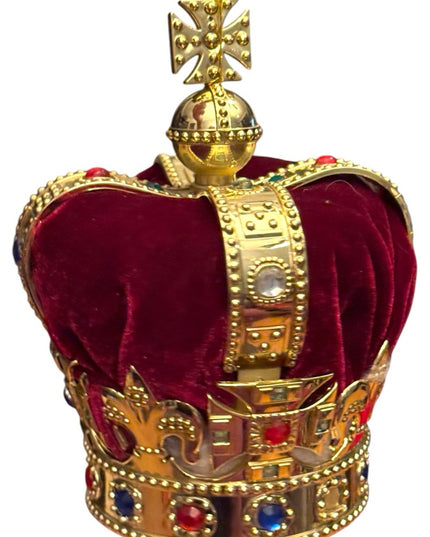 RARE VTG RED VELVET Crown Souvenir From Royal Palace London IN BOX 6.5”x4.25”