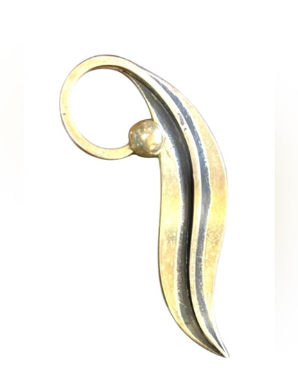 Vintage Taxco Sterling Delfino 3 Mexico 925 antiqued modernist brooch