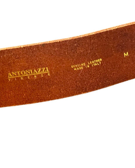 Embossed floral Antoniazzi Firenze ITALY wide Leather Belt Silver Buckle NWT