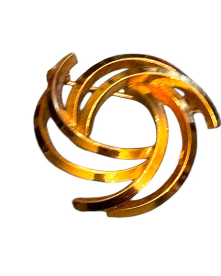 Vintage Gold-Tone Swirl Brooch Triad