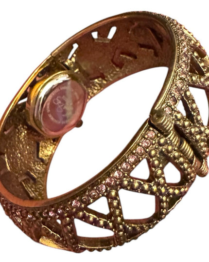 Heidi Daus "Everlasting Elegance" Swarovski Encrusted
Hidden Watch Bangle Gold