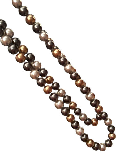 Heidi Daus elegant 40” Glass pearl earth brown tones Stunning classy Necklace