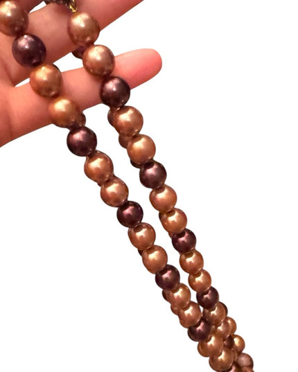 Elegant  Heidi Daus elegant 40” Glass pearl Creamy  Beaded Necklace 12mm beads