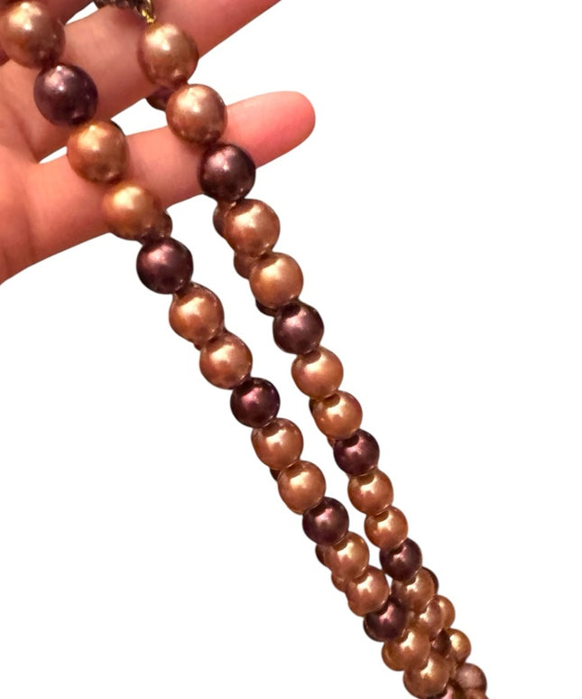 Elegant  Heidi Daus elegant 40” Glass pearl Creamy  Beaded Necklace 12mm beads