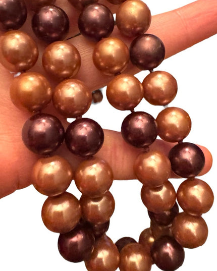 Elegant  Heidi Daus elegant 40” Glass pearl Creamy  Beaded Necklace 12mm beads
