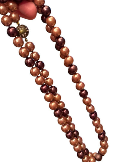Elegant  Heidi Daus elegant 40” Glass pearl Creamy  Beaded Necklace 12mm beads