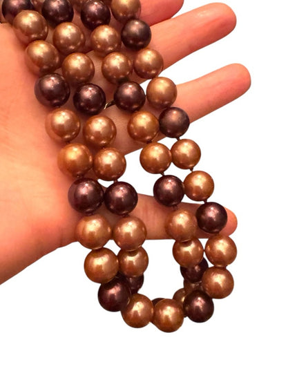 Elegant  Heidi Daus elegant 40” Glass pearl Creamy  Beaded Necklace 12mm beads