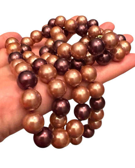 Elegant  Heidi Daus elegant 40” Glass pearl Creamy  Beaded Necklace 12mm beads