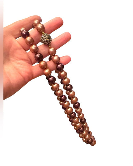 Elegant  Heidi Daus elegant 40” Glass pearl Creamy  Beaded Necklace 12mm beads