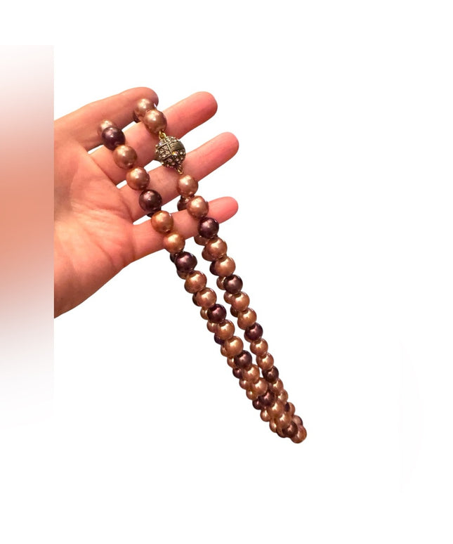 Elegant  Heidi Daus elegant 40” Glass pearl Creamy  Beaded Necklace 12mm beads