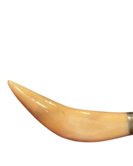 Vintage Silver Ivory  Tiger? Tooth Pendant