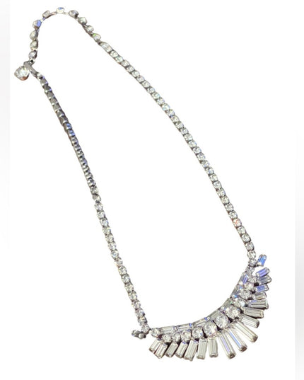 Stunning vintage C1950s Sherman Clear crystal necklace wedding party