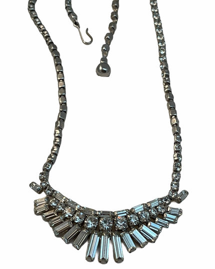 Stunning vintage C1950s Sherman Clear crystal necklace wedding party