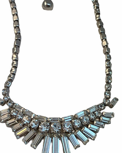 Stunning vintage C1950s Sherman Clear crystal necklace wedding party