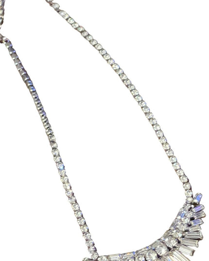 Stunning vintage C1950s Sherman Clear crystal necklace wedding party